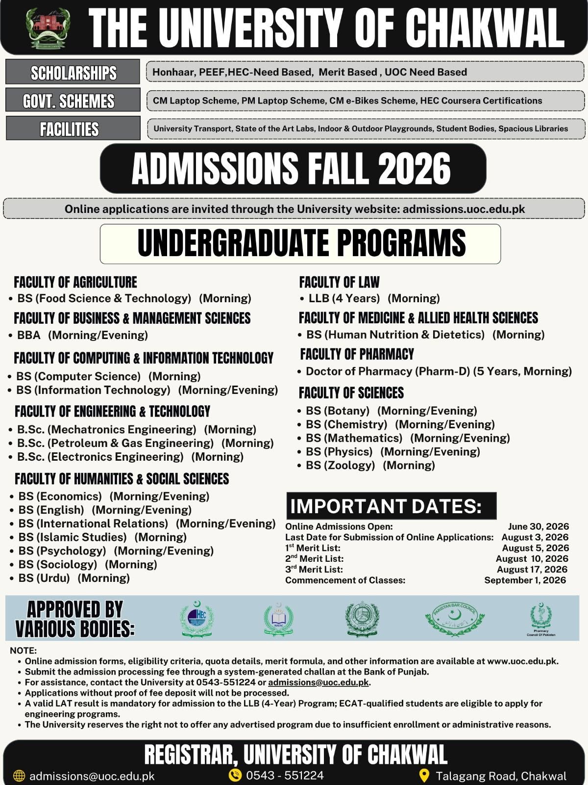 Admissions Open for Fall 2026
